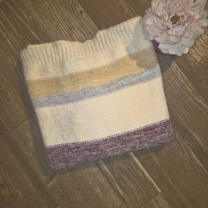 Striped Women's Cowl Neck  Sweater